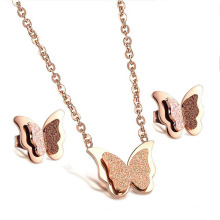 Romantic Butterfly Necklace Earring Jewelry Sets,Fashion Stainless Steel Women Engagement Accessories